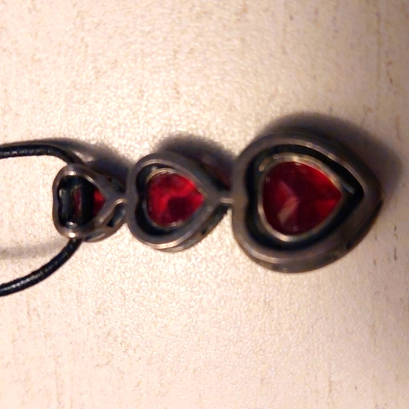 Elegant Sterling Silver Ruby Red Heart Pendant Necklace - Picture 5 of 5